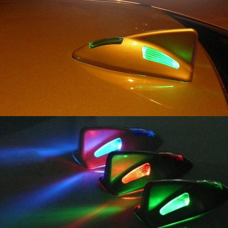 Solar Colorful Light Anti Collision Shark Fin Car Taillight LED Flash Warning Light Caution Light(White) - Warning Lights by PMC TechLife | Online Shopping South Africa | PMC TechLife | Buy Now Pay Later Mobicred