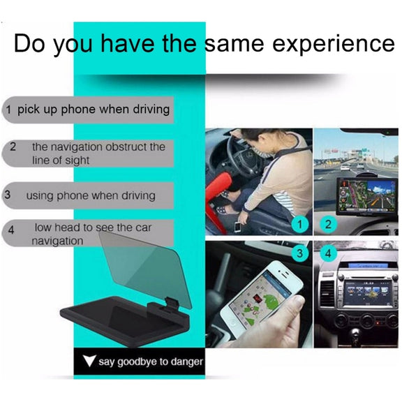 Universal Car GPS HUD Head Up Display Holder / Mobile Phone Navigation Bracket, For iPhone, Galaxy, Huawei, Xiaomi, Lenovo, Sony, LG, HTC and Other Smartphones(Black)