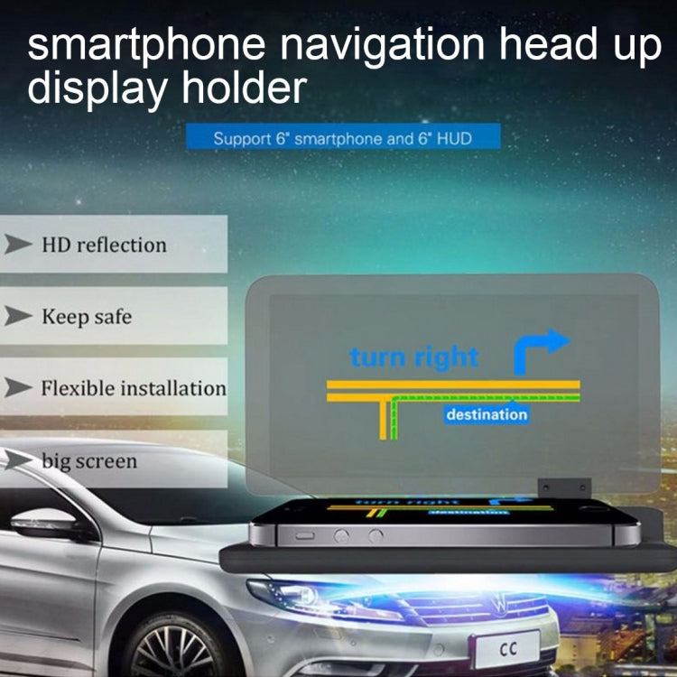 Universal Car GPS HUD Head Up Display Holder / Mobile Phone Navigation Bracket, For iPhone, Galaxy, Huawei, Xiaomi, Lenovo, Sony, LG, HTC and Other Smartphones(Black)