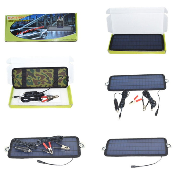 4.5W Portable Car Automobile Boat Battery Solar Cells Rechargeable Power Battery Charger - Booster Cable & Clip by PMC TechLife | Online Shopping South Africa | PMC TechLife | Buy Now Pay Later Mobicred