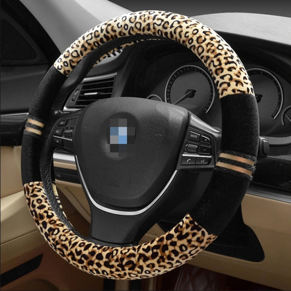 Leopard Grain Steering Wheel Cover, Adaptation Steering Wheel Diameter: 37-38 cm