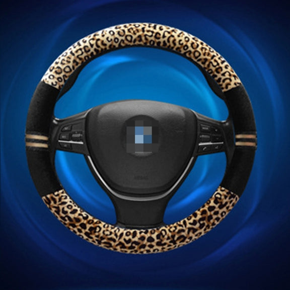 Leopard Grain Steering Wheel Cover, Adaptation Steering Wheel Diameter: 37-38 cm