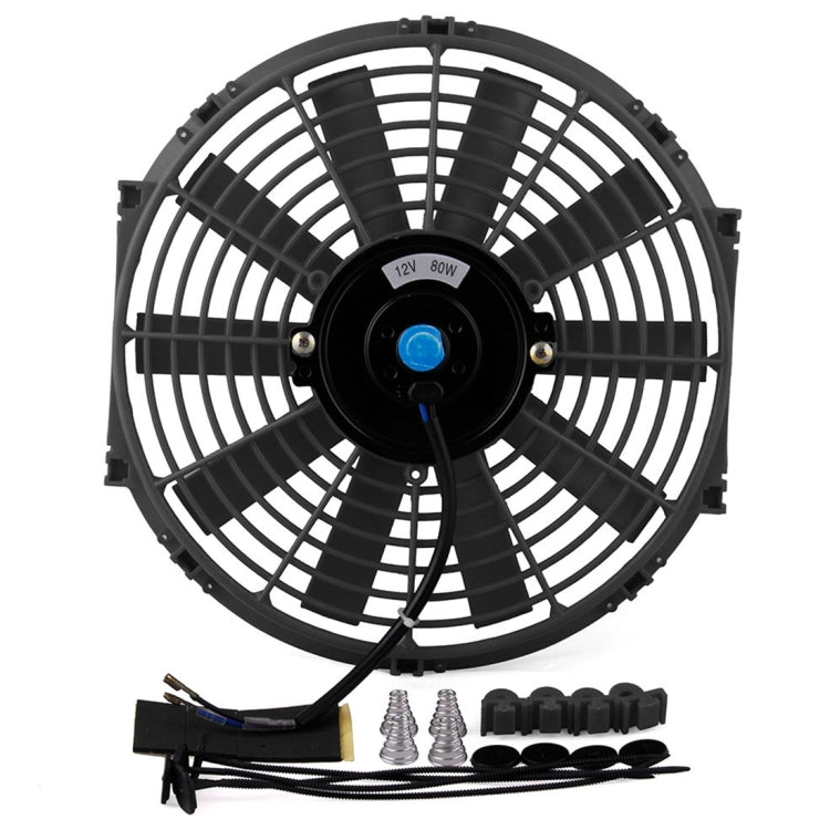 12V 80W 12 inch Car Cooling Fan High-power Modified Tank Fan Cooling Fan Powerful Auto Fan Mini Air Conditioner for Car(Black) - free shipping - PMC TechLife - Order now!