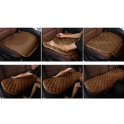 3 PCS / Set Luxurious Warm Car Seat Cover Cushion Universal Front Back Seat Covers Car Non-slip Chair Pad Warm Car Mats No Back Plush Cushion(Coffee)
