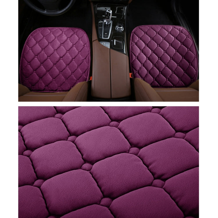 3 PCS / Set Luxurious Warm Car Seat Cover Cushion Universal Front Back Seat Covers Car Non-slip Chair Pad Warm Car Mats No Back Plush Cushion(Purple) - Seat Accessories by PMC TechLife | Online Shopping South Africa | PMC TechLife | Buy Now Pay Later Mobicred