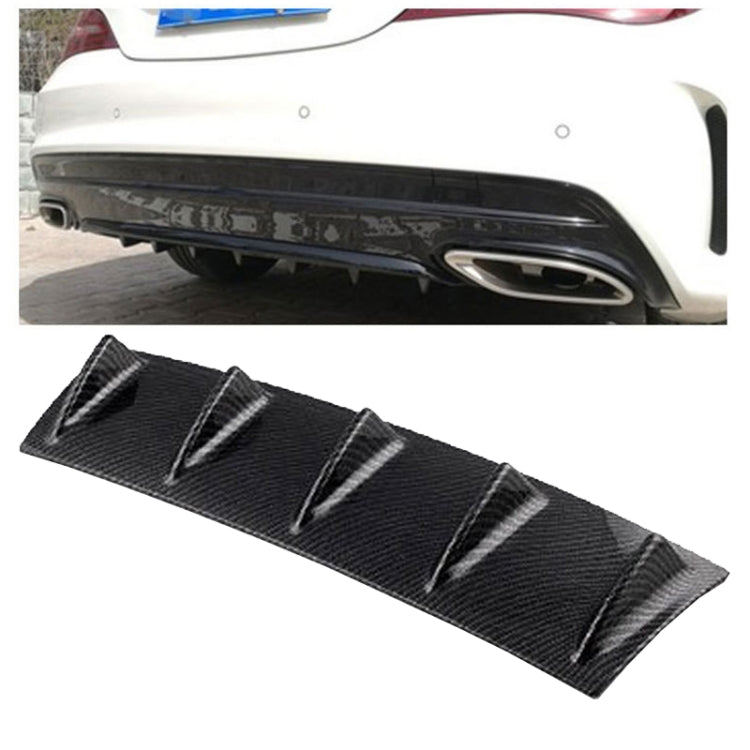 Universal Car Rear Bumper Lip Diffuser 5 Shark Fin Style Carbon Fiber  ABS, Size: 60.0x18.0x5.0cm - Bumper by PMC TechLife | Online Shopping South Africa | PMC TechLife | Buy Now Pay Later Mobicred