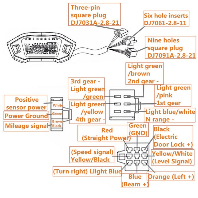 B2912 Motorcycle Modified Instrument Panel 12V LCD Display Odometer Mileage 2-4 Cylinder Speedometer - Electrical Instruments by PMC TechLife | Online Shopping South Africa | PMC TechLife | Buy Now Pay Later Mobicred