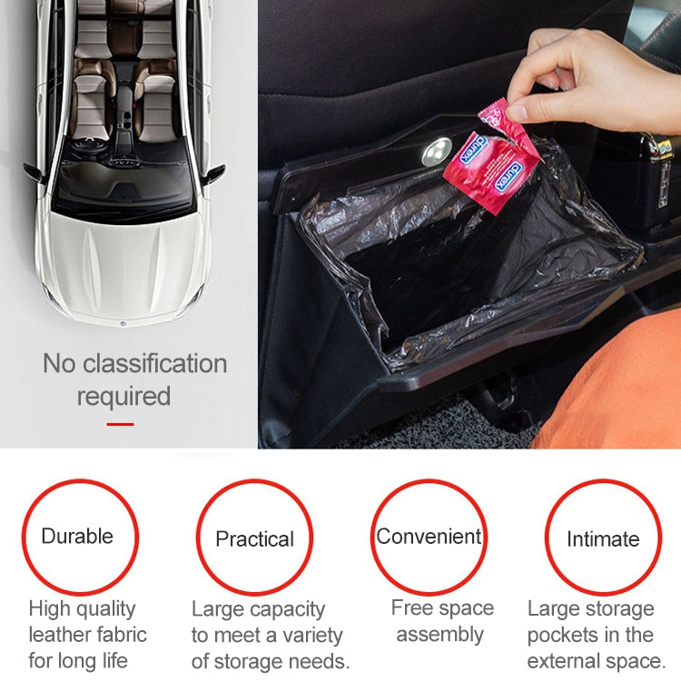 Car Multifunctional LED Design Hanging Folding Garbage Bin Storage Box (Black)