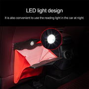 Car Multifunctional LED Design Hanging Folding Garbage Bin Storage Box (Brown)