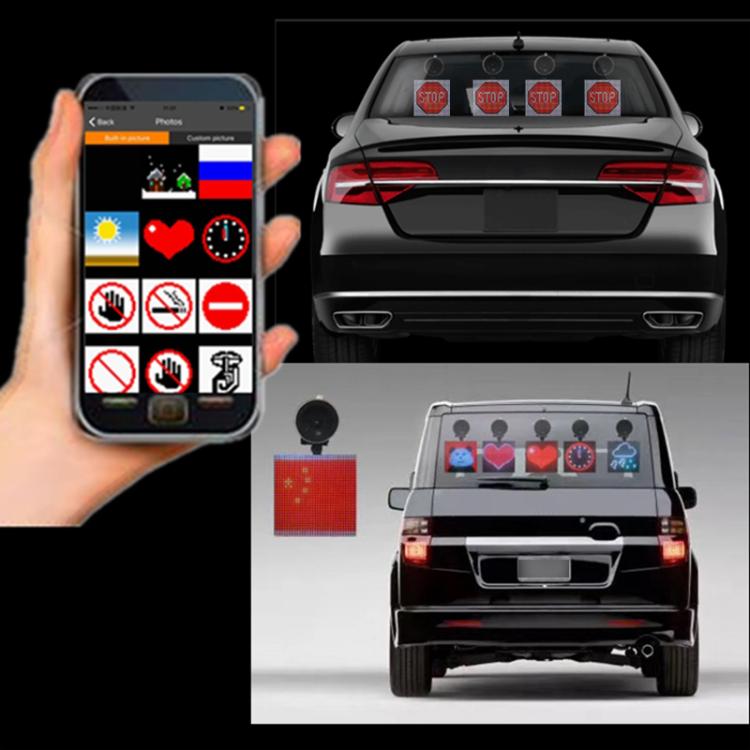 32x32 Pixel Full Color Wireless Bluetooth APP Control Emoticon Smile Faces LED Car Sign LED Display Lighting Board - Car Monitor by PMC Jewellery | Online Shopping South Africa | PMC Jewellery | Buy Now Pay Later Mobicred