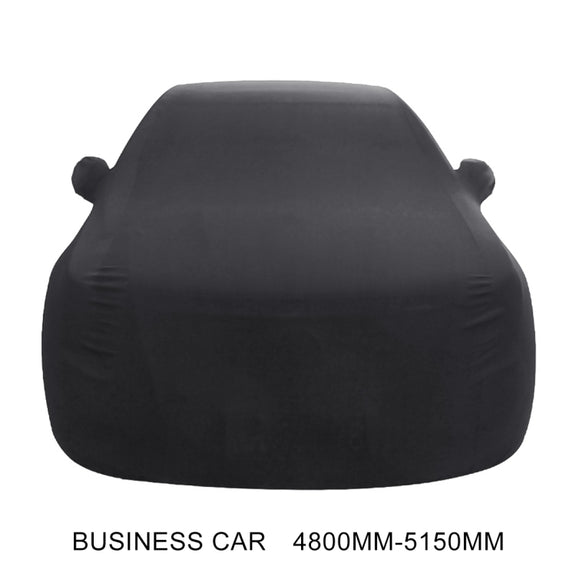 Anti-Dust Anti-UV Heat-insulating Elastic Force Cotton Car Cover for Business Car, Size: 4.8m~5.15m (Black)