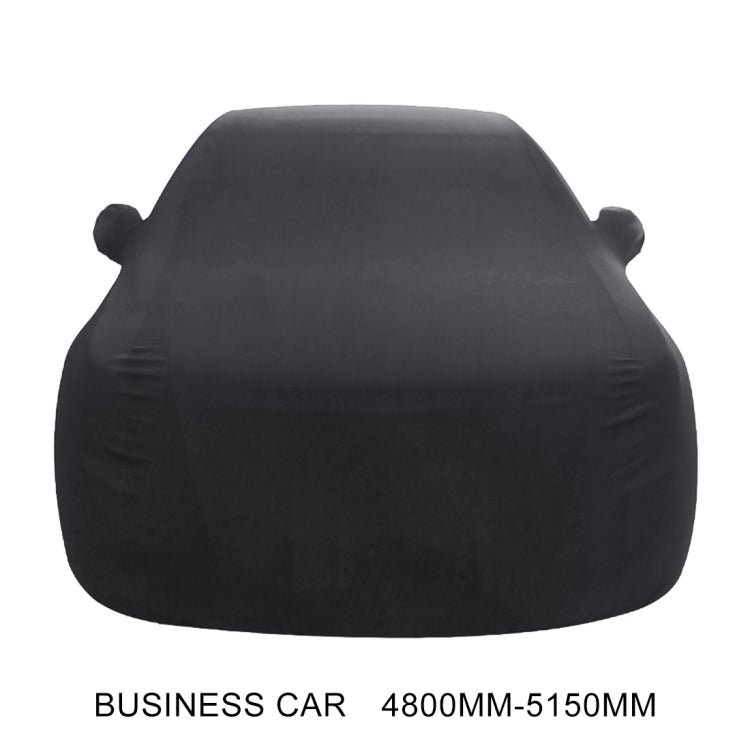 Anti-Dust Anti-UV Heat-insulating Elastic Force Cotton Car Cover for Business Car, Size: 4.8m~5.15m (Black)