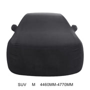 Anti-Dust Anti-UV Heat-insulating Elastic Force Cotton Car Cover for SUV, Size: M, 4.46m~4.77m (Black)