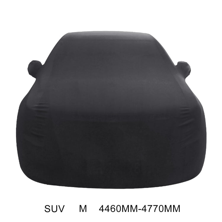 Anti-Dust Anti-UV Heat-insulating Elastic Force Cotton Car Cover for SUV, Size: M, 4.46m~4.77m (Black)