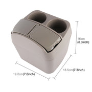 SHUNWEI SD-1605 Multifunction 3 in 1 Car Cup Holder Drink Bottle Can Garbage Can Portable Vehicle Trash Can Bin Rubbish Bin Organizer(Khaki)
