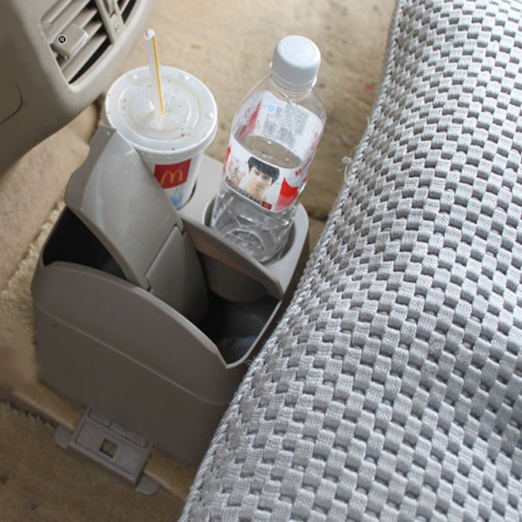 SHUNWEI SD-1605 Multifunction 3 in 1 Car Cup Holder Drink Bottle Can Garbage Can Portable Vehicle Trash Can Bin Rubbish Bin Organizer(Khaki)