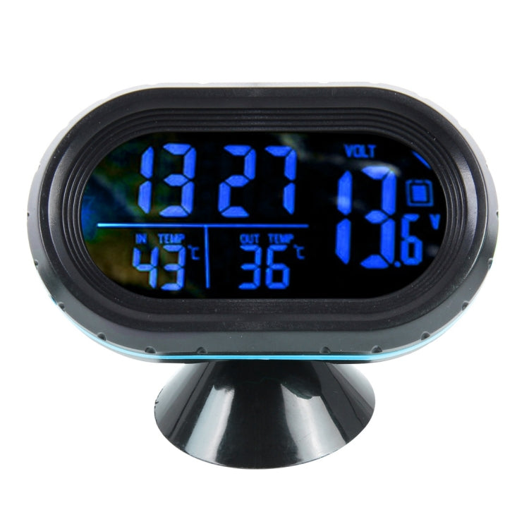 VST-7009V 4 In 1 Digital Car Thermometer Voltage Meter Luminous Clock Tester Detector LCD Monitor Back light(Blue Light) - Clocks & Car Meters by PMC TechLife | Online Shopping South Africa | PMC TechLife | Buy Now Pay Later Mobicred