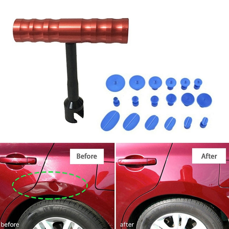 19 in 1 Auto Repair Body Tool Kit Paintless Dent Repair Hail Removal Small Red T Bar Slide Hammer Dent Repair Tool Kit - Sheet Metal Tools by PMC TechLife | Online Shopping South Africa | PMC TechLife | Buy Now Pay Later Mobicred
