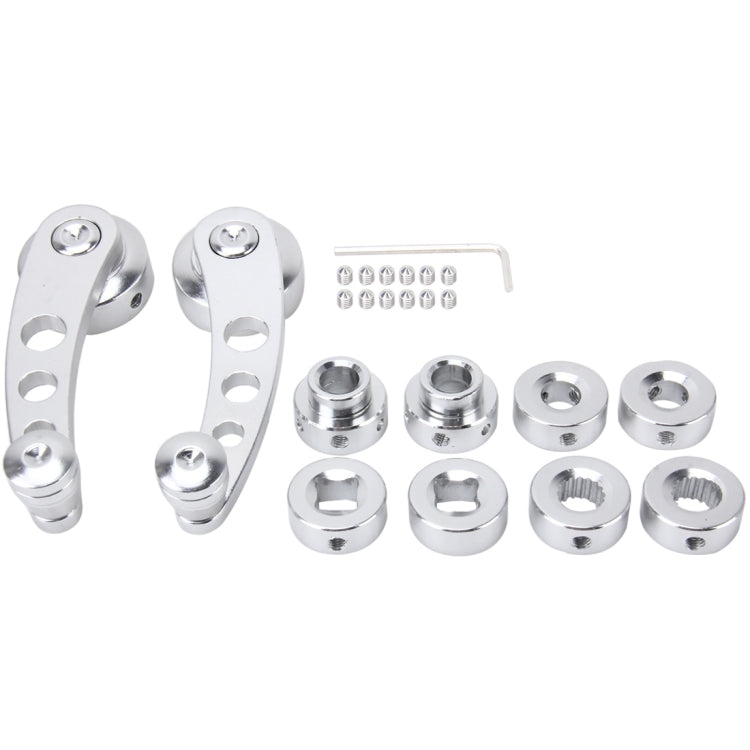 1 Pair Universal Car Wagon Door Window Crank Handle Winder  Manual Door Crank Handle Window Winders(Silver)