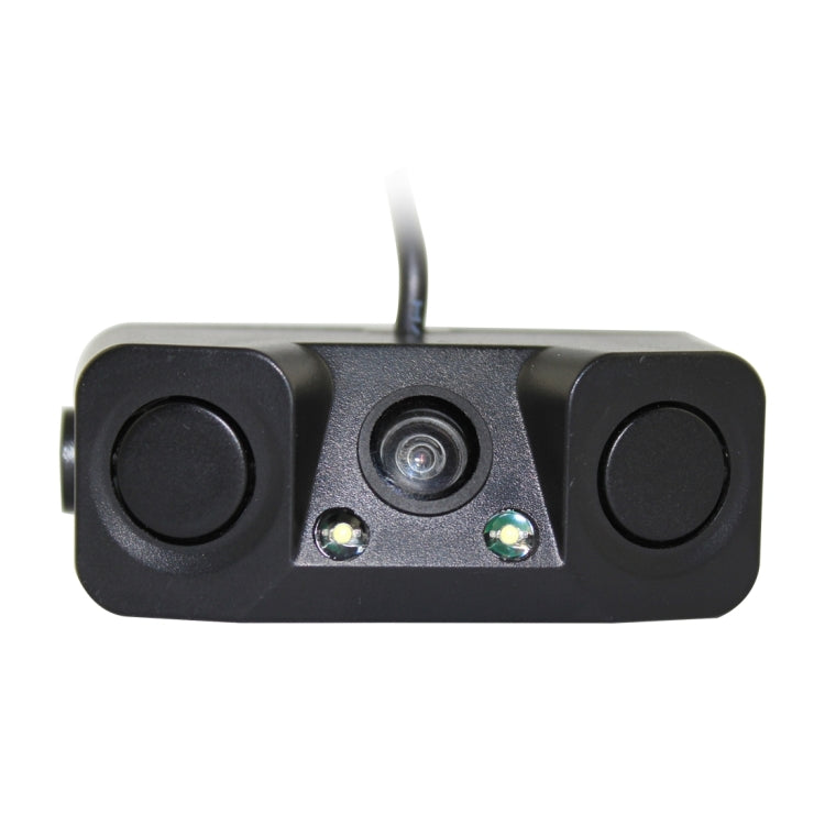 PZ-451 Car Camera LED Lights Parking Sensor 3 in 1  Night Vision Camera Monitor with Buzzer,DC 12V, 720 x 504 pixels,Lens Angle:120 degree