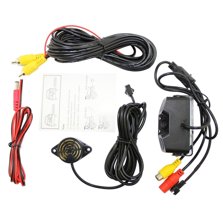 PZ-451 Car Camera LED Lights Parking Sensor 3 in 1  Night Vision Camera Monitor with Buzzer,DC 12V, 720 x 504 pixels,Lens Angle:120 degree