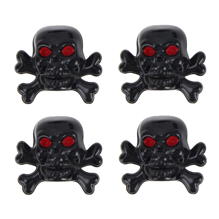 4 PCS Universal Skull Shape Gas Cap Mouthpiece Cover Gas Cap Tire Cap Car Motor Bicycle Tire Valve Caps(Black) - Tire Valve Caps by PMC TechLife | Online Shopping South Africa | PMC TechLife | Buy Now Pay Later Mobicred
