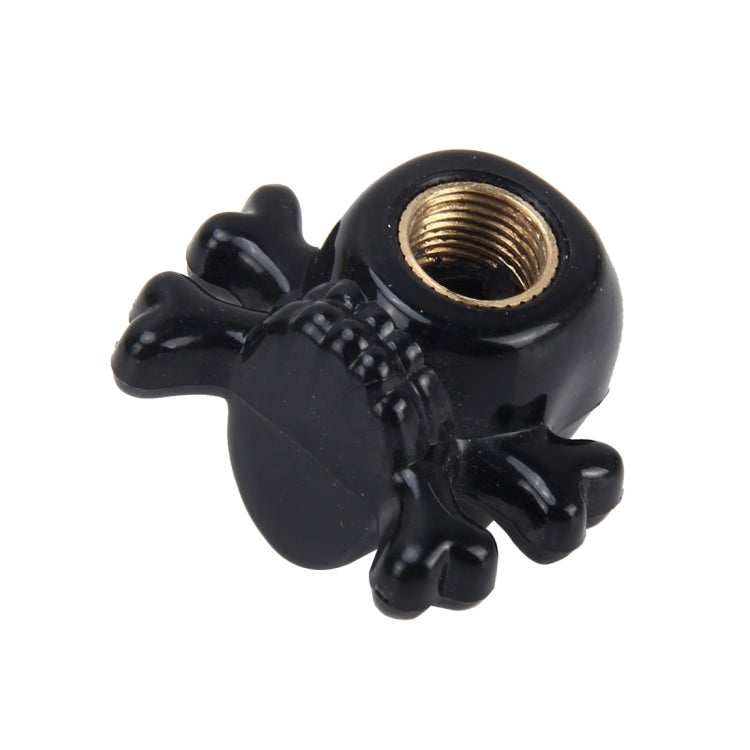 4 PCS Universal Skull Shape Gas Cap Mouthpiece Cover Gas Cap Tire Cap Car Motor Bicycle Tire Valve Caps(Black) - Tire Valve Caps by PMC TechLife | Online Shopping South Africa | PMC TechLife | Buy Now Pay Later Mobicred