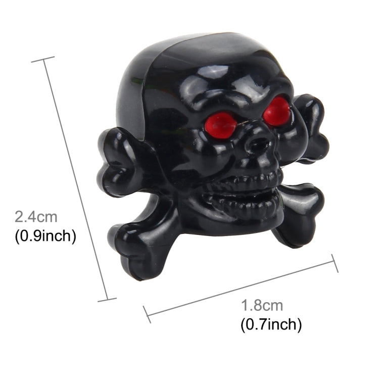 4 PCS Universal Skull Shape Gas Cap Mouthpiece Cover Gas Cap Tire Cap Car Motor Bicycle Tire Valve Caps(Black) - Tire Valve Caps by PMC TechLife | Online Shopping South Africa | PMC TechLife | Buy Now Pay Later Mobicred