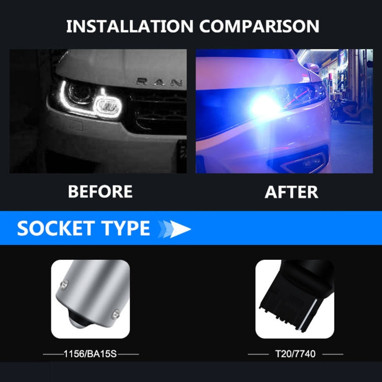 1156/BA15S DC12V 3.7W 81 SMD-3030-LEDs Three Color Car DRL&Turn Light, Length: 2m - Running Lights by PMC TechLife | Online Shopping South Africa | PMC TechLife | Buy Now Pay Later Mobicred