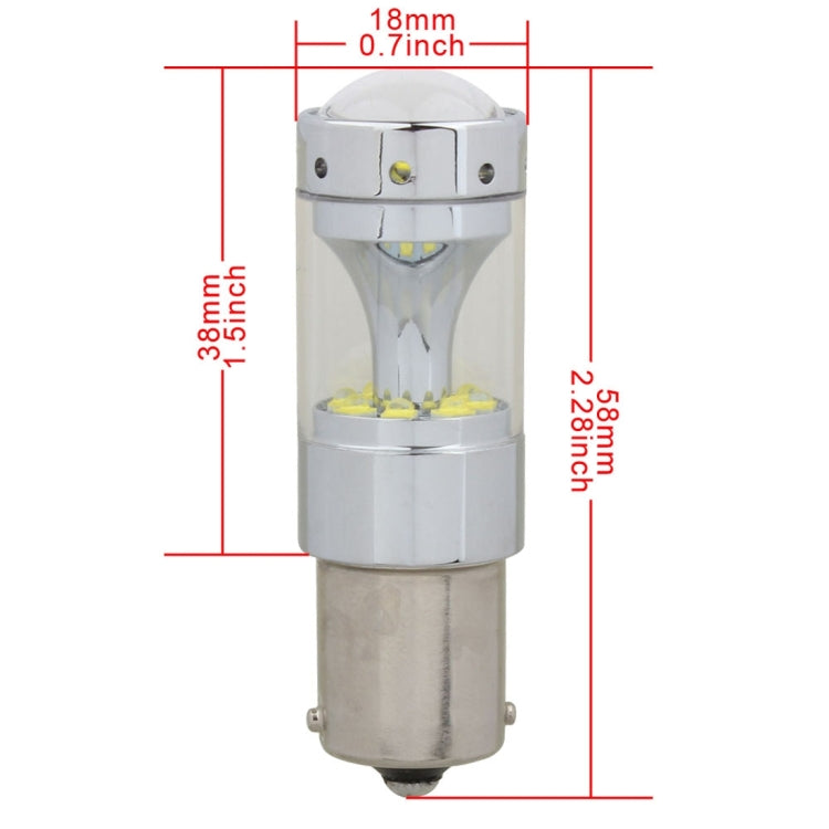 2 PCS 1156 60W 1200 LM 6000K Car Auto Brake Lights Turn Light Backup Light with 12 XB-D Lamps, DC 12V (White Light)