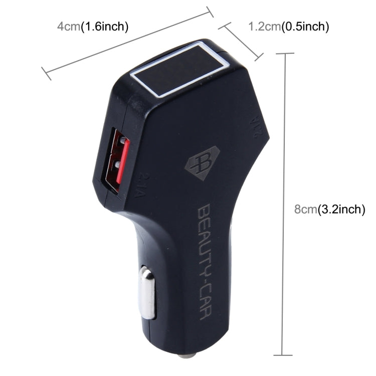 BEAUTY-CAR B-01 4.2A Dual USB Port Raid Car Charger Adapter with LED Display, Input Voltage/Output Voltage: DC 10-30V/ DC 5V - Bluetooth Car Kits by PMC TechLife | Online Shopping South Africa | PMC TechLife | Buy Now Pay Later Mobicred