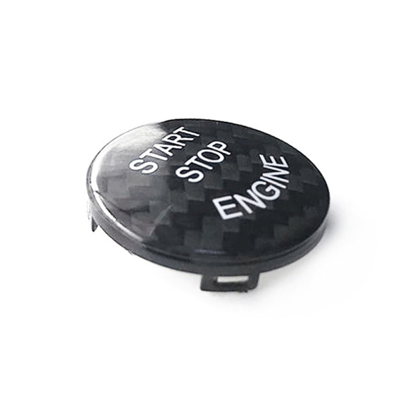 Car Carbon Fiber Engine Start Button Decoration Cover Trim for BMW E Chassis (Black)
