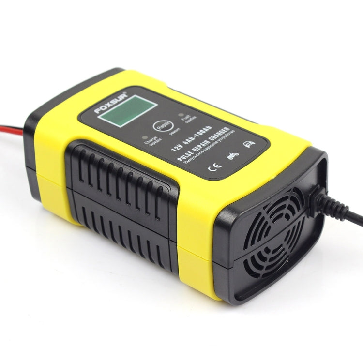 FOXSUR 12V 6A Intelligent Universal Battery Charger for Car Motorcycle, Length: 55cm, US Plug(Yellow) - Battery Charger by FOXSUR | Online Shopping South Africa | PMC TechLife | Buy Now Pay Later Mobicred