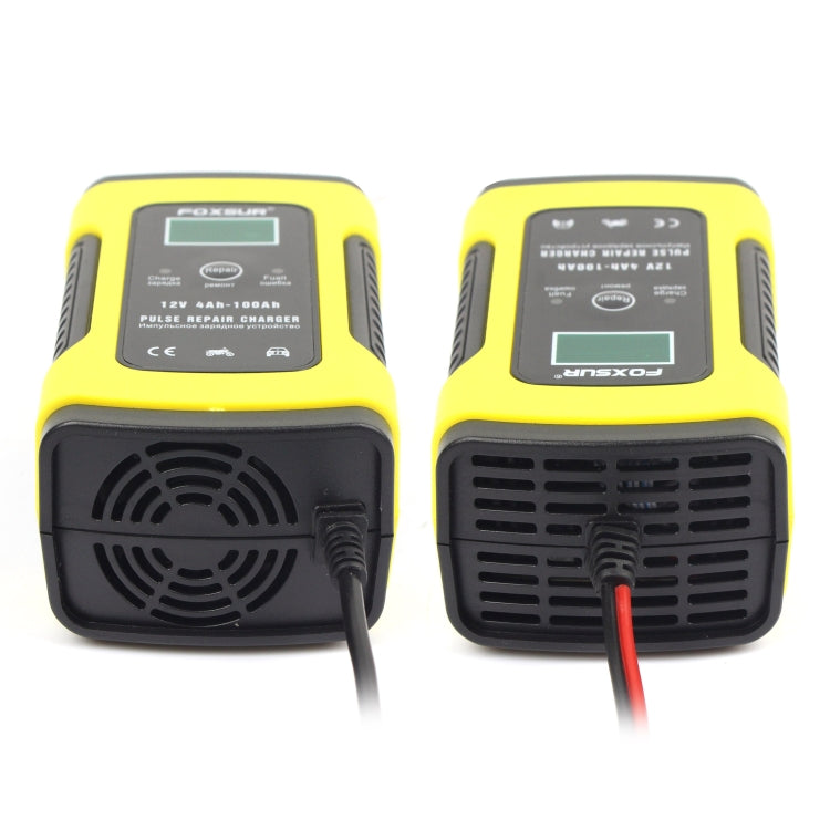 FOXSUR 12V 6A Intelligent Universal Battery Charger for Car Motorcycle, Length: 55cm, US Plug(Yellow) - Battery Charger by FOXSUR | Online Shopping South Africa | PMC TechLife | Buy Now Pay Later Mobicred