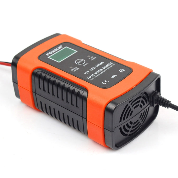 12V 6A Intelligent Universal Battery Charger for Car Motorcycle, Length: 55cm, UK Plug(Red) - Battery Charger by FOXSUR | Online Shopping South Africa | PMC TechLife | Buy Now Pay Later Mobicred