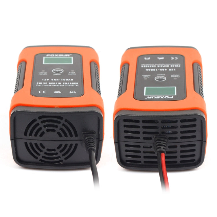 12V 6A Intelligent Universal Battery Charger for Car Motorcycle, Length: 55cm, UK Plug(Red) - Battery Charger by FOXSUR | Online Shopping South Africa | PMC TechLife | Buy Now Pay Later Mobicred