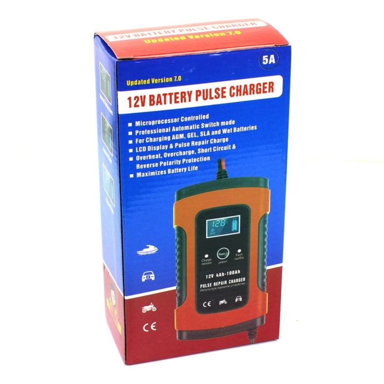 12V 6A Intelligent Universal Battery Charger for Car Motorcycle, Length: 55cm, UK Plug(Red) - Battery Charger by FOXSUR | Online Shopping South Africa | PMC TechLife | Buy Now Pay Later Mobicred