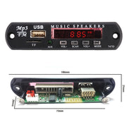Car 12V Audio MP3 Player Decoder Board FM Radio TF USB 3.5 mm AUX, without Bluetooth and Recording