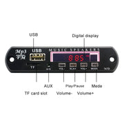 Car 12V Audio MP3 Player Decoder Board FM Radio TF USB 3.5 mm AUX, without Bluetooth and Recording