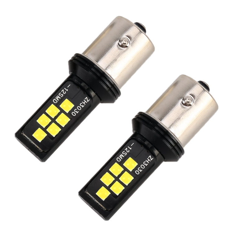 2 PCS 1156 DC9-16V / 3.5W Car Auto Turn Lights 12LEDs SMD-ZH3030 Lamps, with Constant Current(White Light) - Arrow Turn Lights by PMC TechLife | Online Shopping South Africa | PMC TechLife | Buy Now Pay Later Mobicred