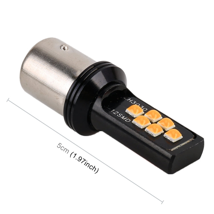 2 PCS 1156 DC9-16V / 3.5W Car Auto Turn Lights 12LEDs SMD-ZH3030 Lamps, with Constant Current(Yellow Light) - Arrow Turn Lights by PMC TechLife | Online Shopping South Africa | PMC TechLife | Buy Now Pay Later Mobicred