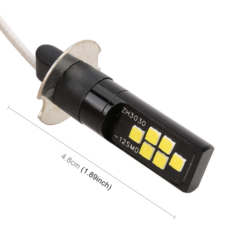 2 PCS H3 DC9-16V / 3.5W / 6000K / 320LM Car Auto Fog Light 12LEDs SMD-ZH3030 Lamps, with Constant Current (White Light) - Fog / Driving Lights by PMC TechLife | Online Shopping South Africa | PMC TechLife | Buy Now Pay Later Mobicred