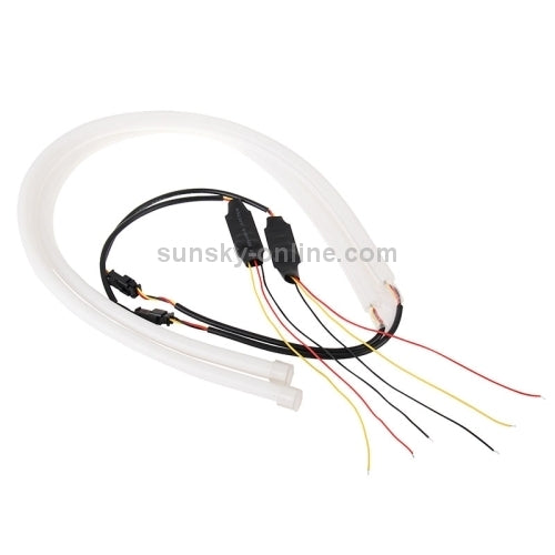 2 PCS 12V Car Daytime Running Lights Soft Article Lamp, White + Yellow Light, Length: 85cm - Running Lights by PMC TechLife | Online Shopping South Africa | PMC TechLife | Buy Now Pay Later Mobicred