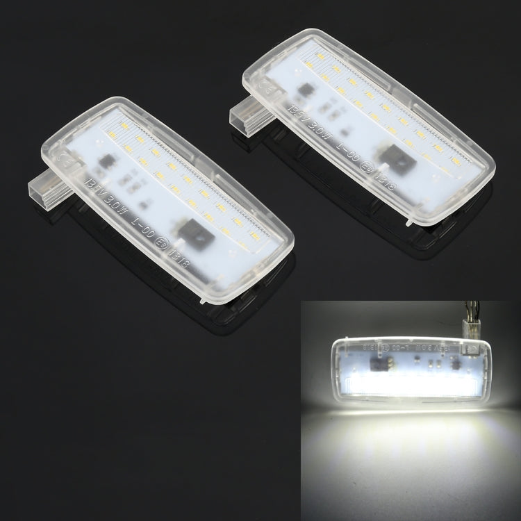 2 PCS Car DC12V / 1.5W / 6000K / 100LM LED Vanity Mirror Lamp Makeup Mirror Light with 18 SMD-3014 Lamps for BMW E93, White Light - free shipping - PMC TechLife - Order now!