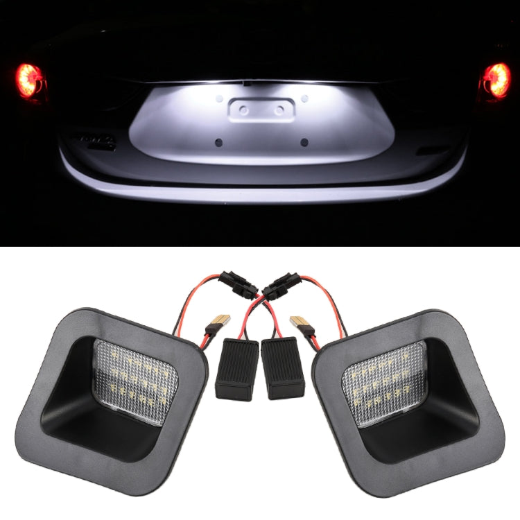 2 PCS DC12V / 2W / 6000K / 120LM Car LED License Plate Light 18LEDs SMD-3528 Lamps for Dodge, White Light - License Plate Lights by PMC TechLife | Online Shopping South Africa | PMC TechLife | Buy Now Pay Later Mobicred
