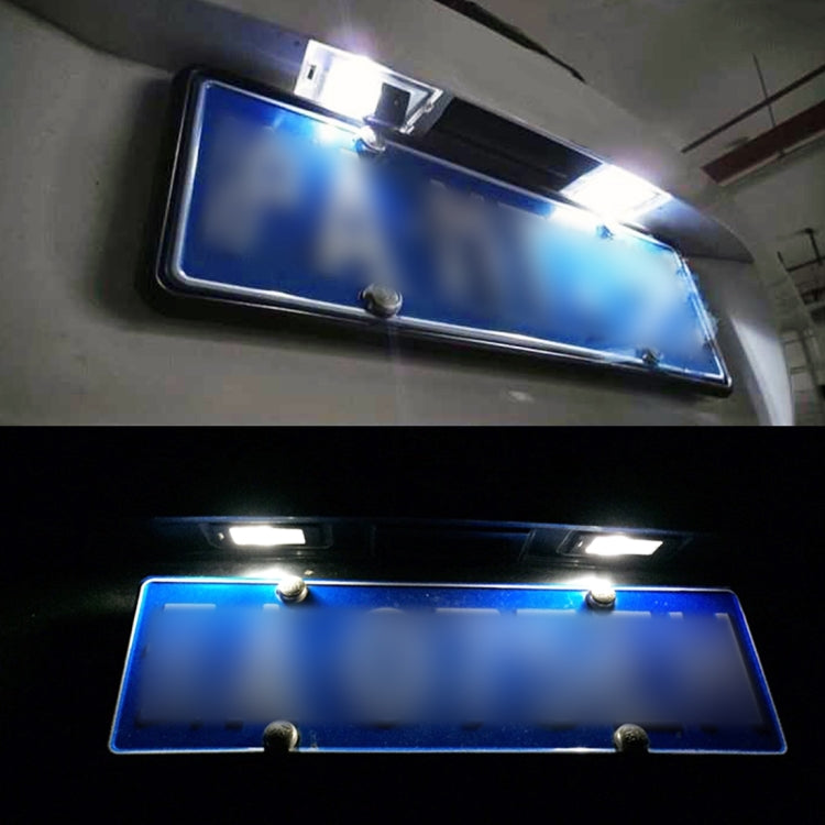 2 PCS DC12V / 2W / 6000K / 120LM Car LED License Plate Light 18LEDs SMD-3528 Lamps for Dodge, White Light - License Plate Lights by PMC TechLife | Online Shopping South Africa | PMC TechLife | Buy Now Pay Later Mobicred