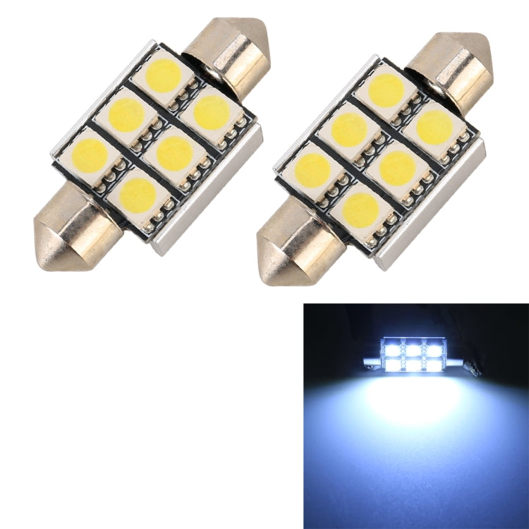10 PCS 36mm DC12V / 2W / 7000K / 80LM 6LEDs SMD-5050 Car Reading Lamp(White Light) - Dome Lights by PMC TechLife | Online Shopping South Africa | PMC TechLife | Buy Now Pay Later Mobicred