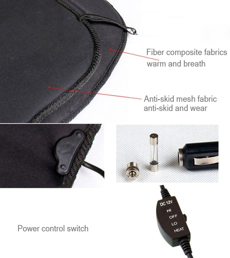 12V Winter Warmer Car Seat Electrical Heating Cushion Pad(Black) - Seat Accessories by PMC Jewellery | Online Shopping South Africa | PMC Jewellery | Buy Now Pay Later Mobicred