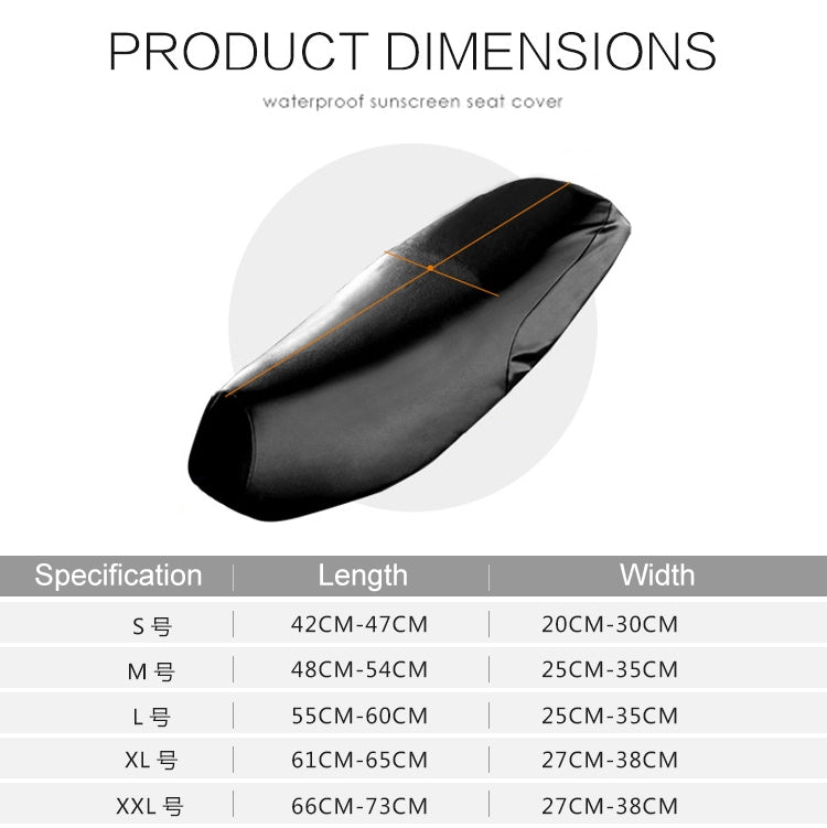 Water-resistant Motorcycle Black Leather Seat Cover Prevent Bask In Seat Scooter Cushion Protect, Size: L, Length: 55-60cm; Width: 25-35cm