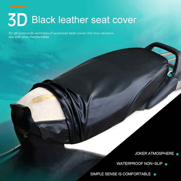 Water-resistant Motorcycle Black Leather Seat Cover Prevent Bask In Seat Scooter Cushion Protect, Size: L, Length: 55-60cm; Width: 25-35cm
